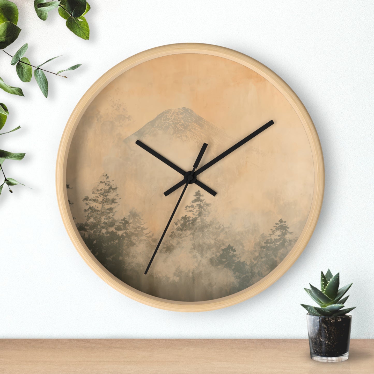 Forest Mist Painting Wall Clock