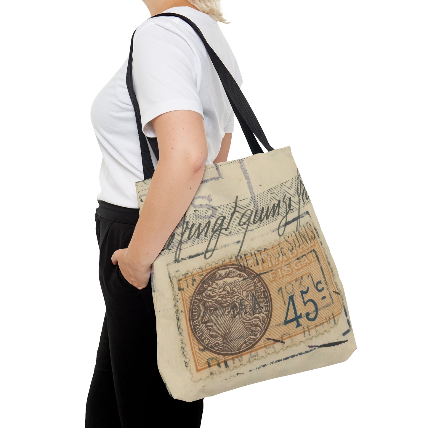 Vintage Letter Tote Bag