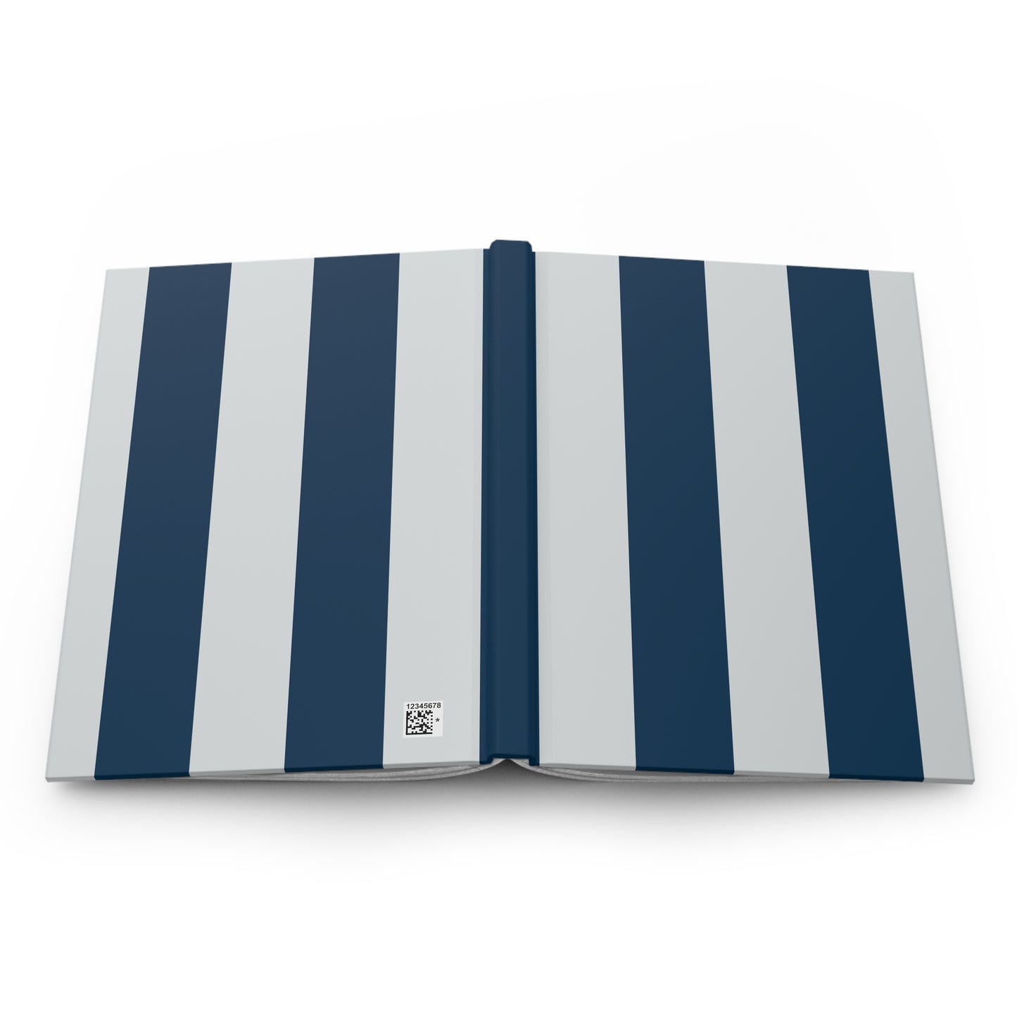 Navy Striped Lined Journal Notebook, Hardcover Journal for Work, School, Travel, 150 Pages, 5.75”x8”
