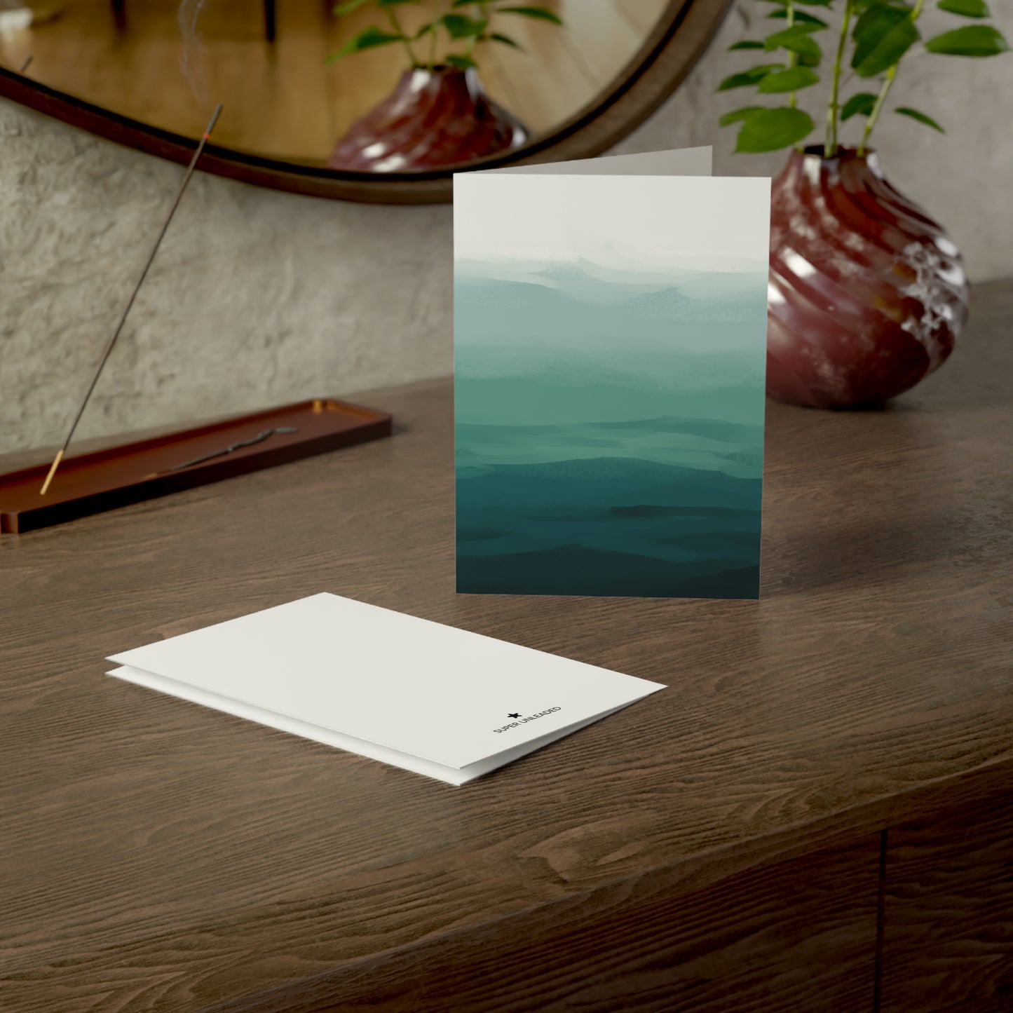 Calm Green Waves — Blank Cards (Set of 10)