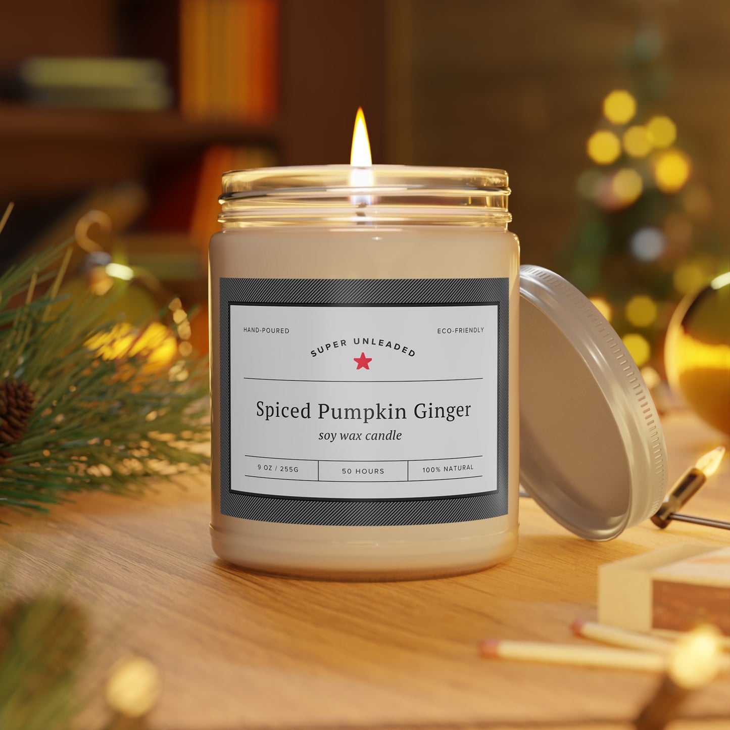 Warm & Cozy Soy Candle Fragrances — 9 oz Scented Jar with White Lid