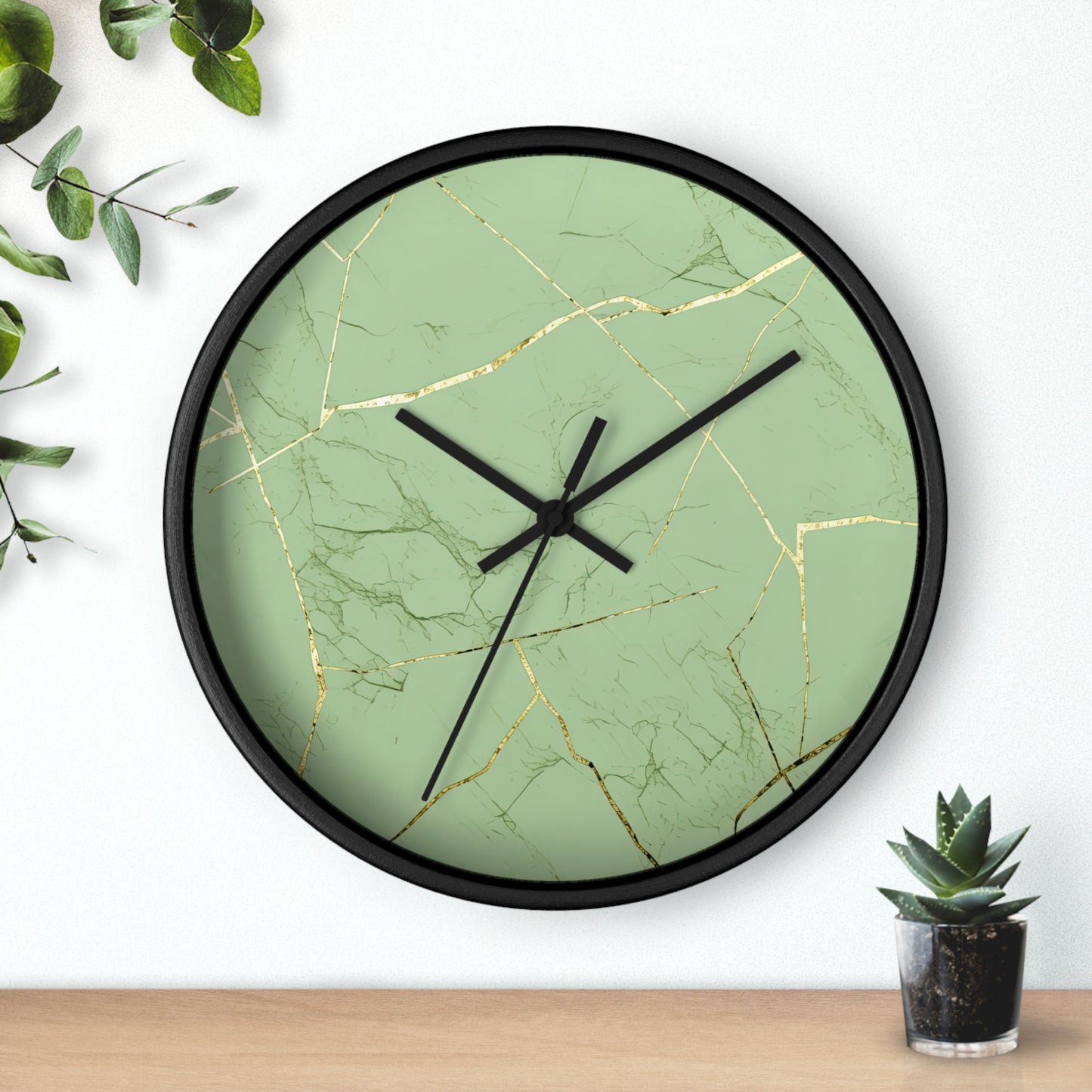 Green with Gold Wall Clock