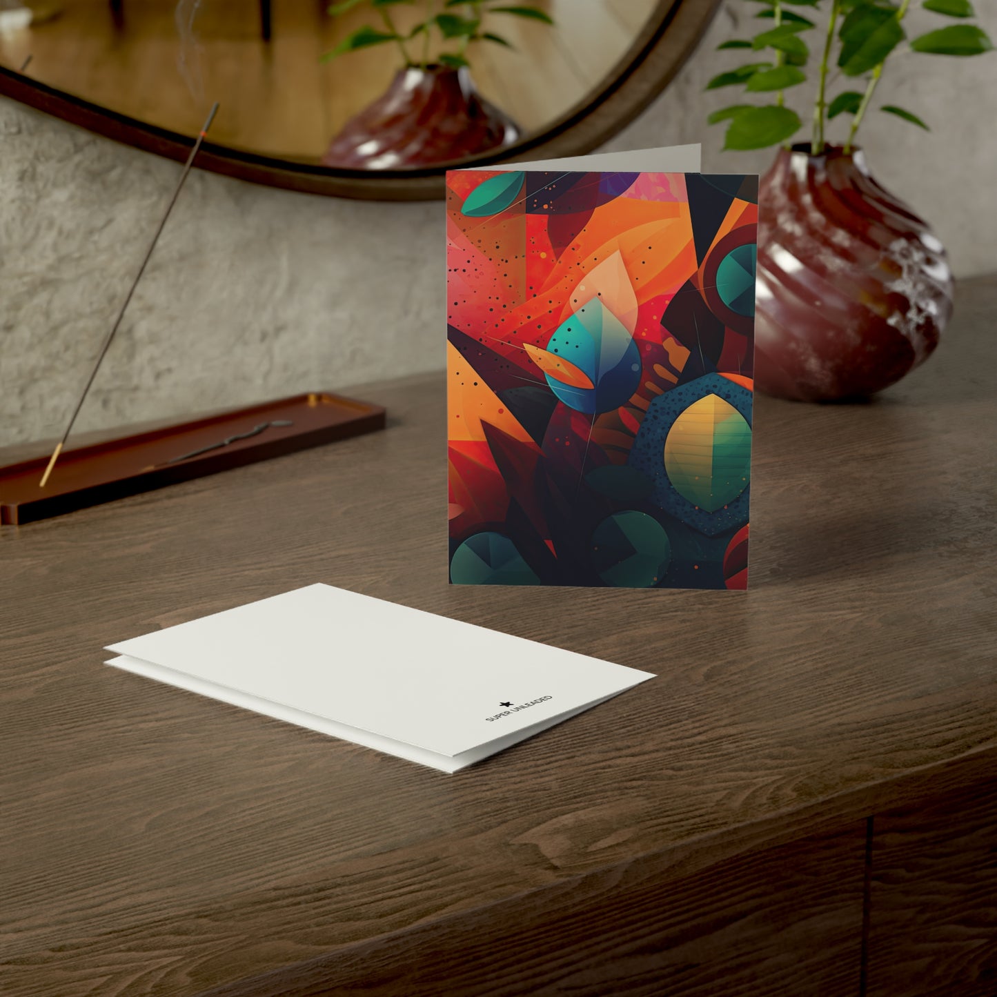 Abstract Leaves — Blank Cards (Set of 10)