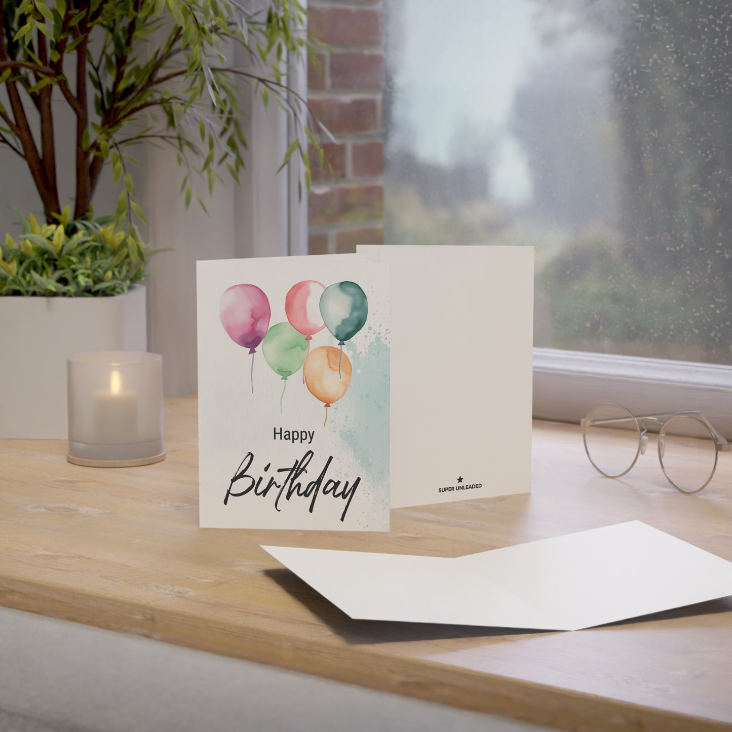 Happy Birthday Watercolor Splash — Blank Cards (Set of 10)