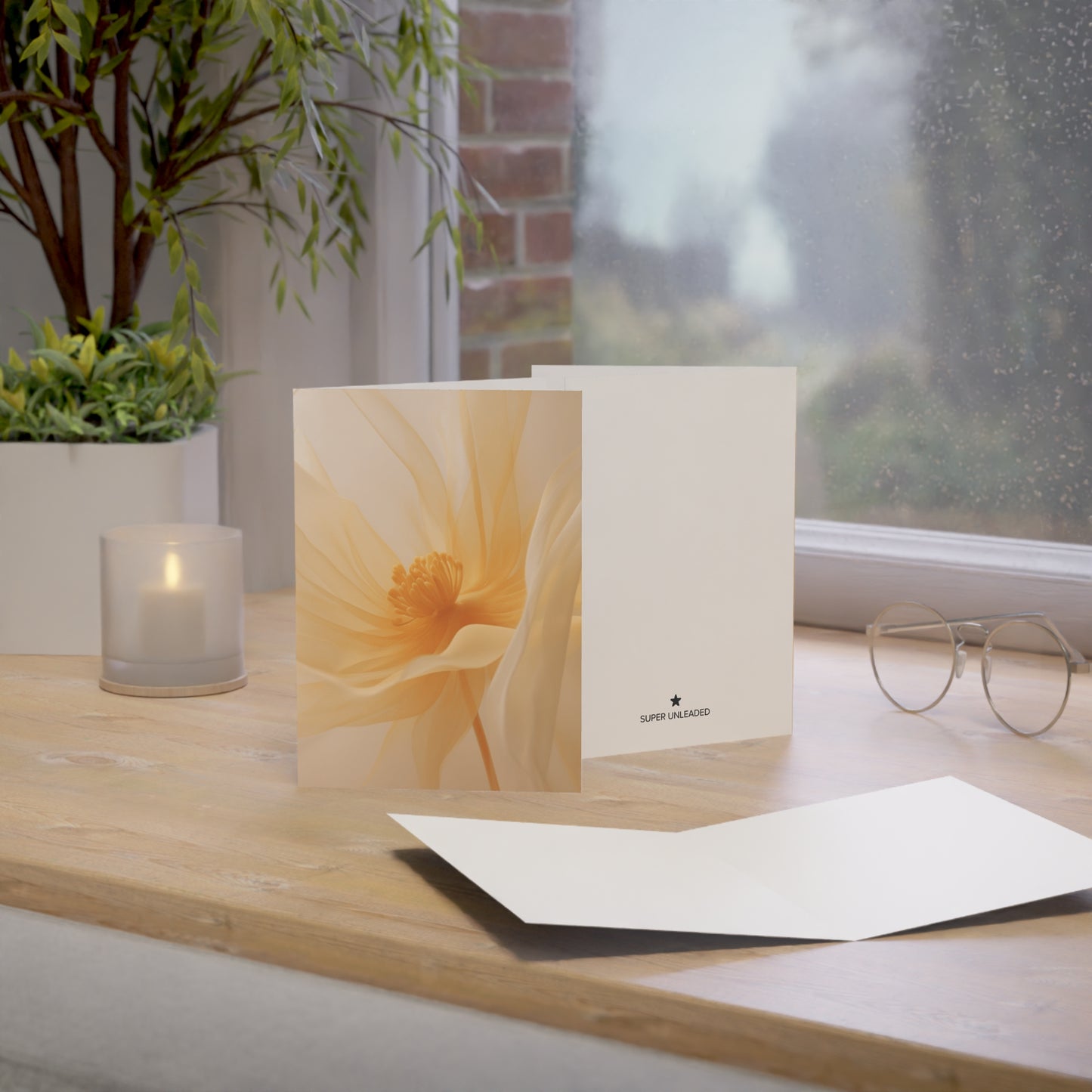 Yellow Flower Fabric Photo — Blank Cards (Set of 10)