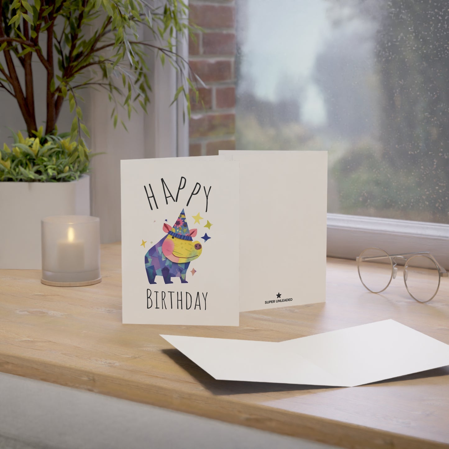 Happy Hippo Birthday Card — Blank Cards (Set of 10)