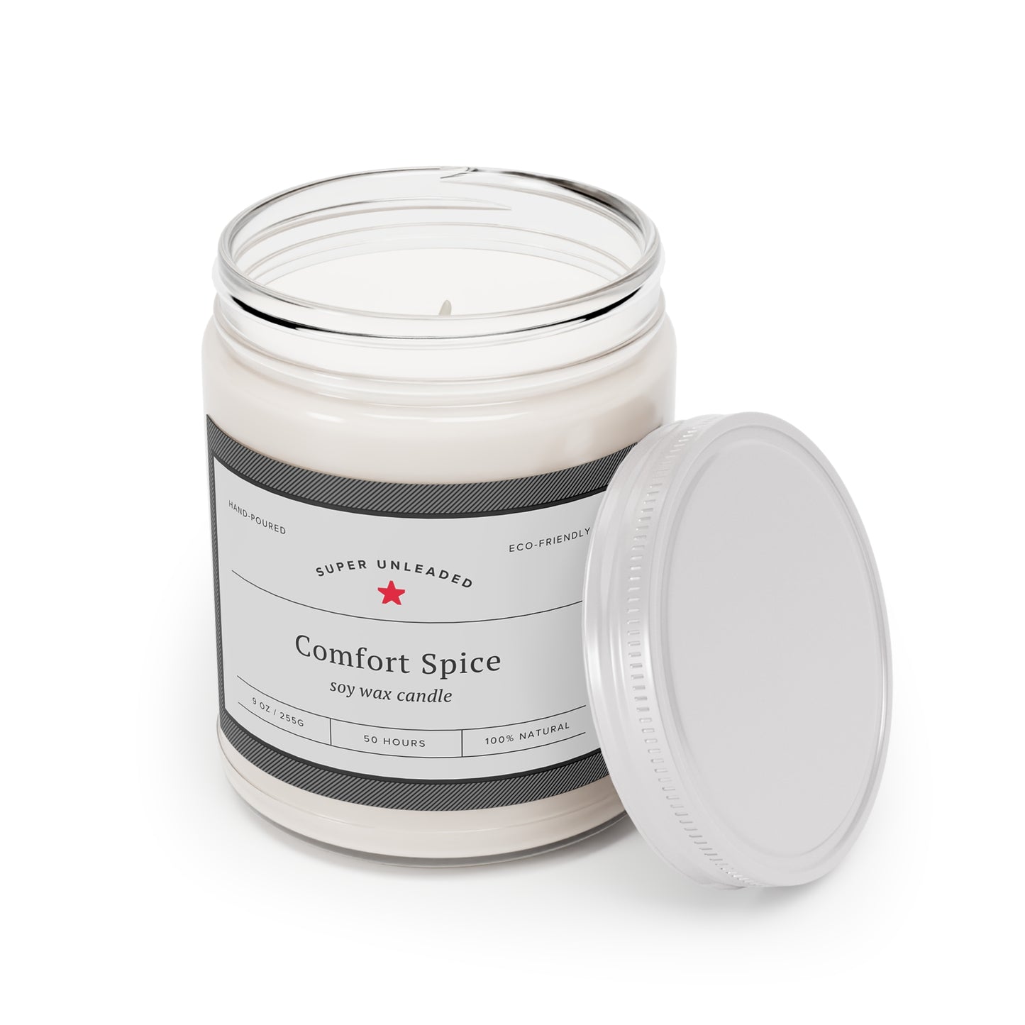 Warm & Cozy Soy Candle Fragrances — 9 oz Scented Jar with White Lid