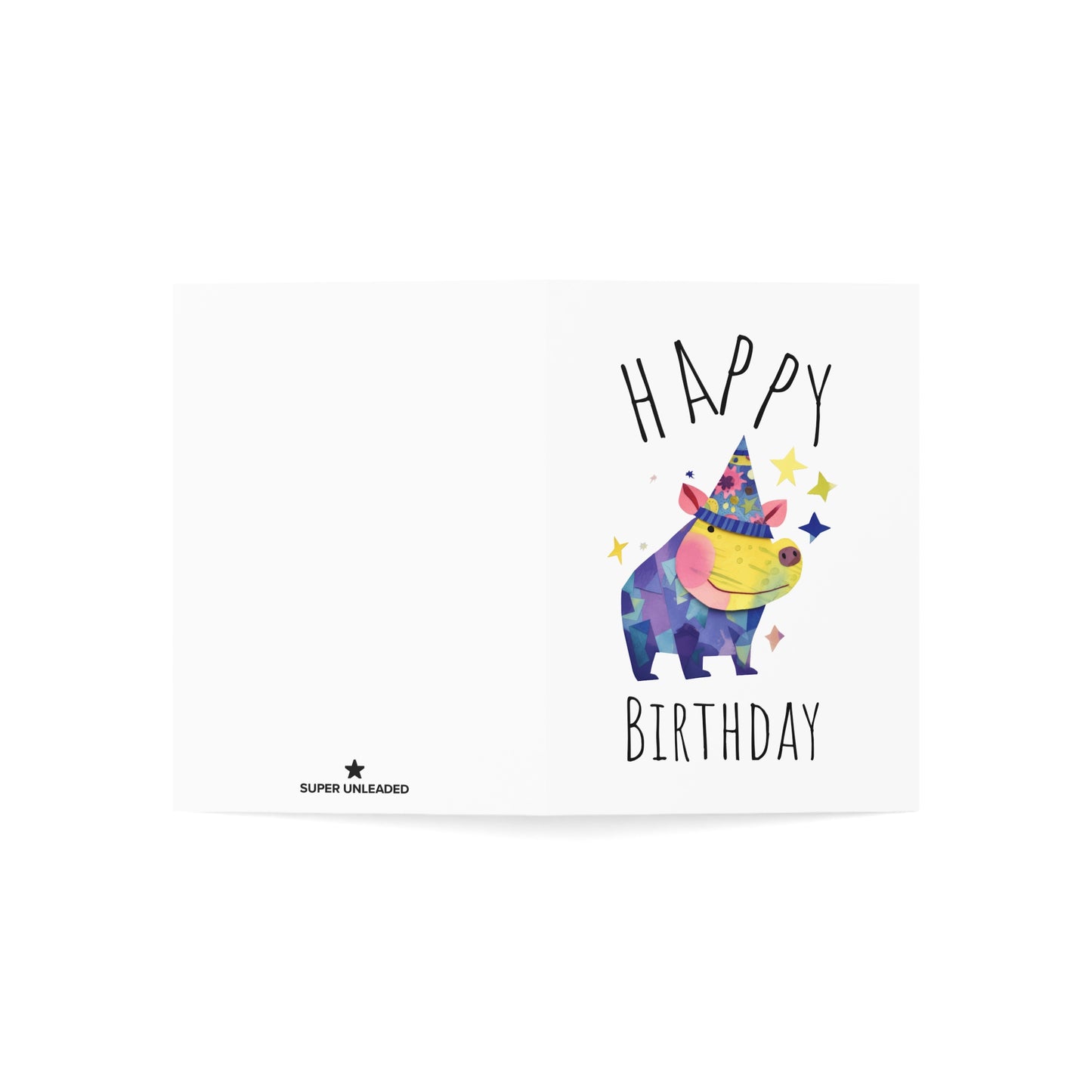 Happy Hippo Birthday Card — Blank Cards (Set of 10)