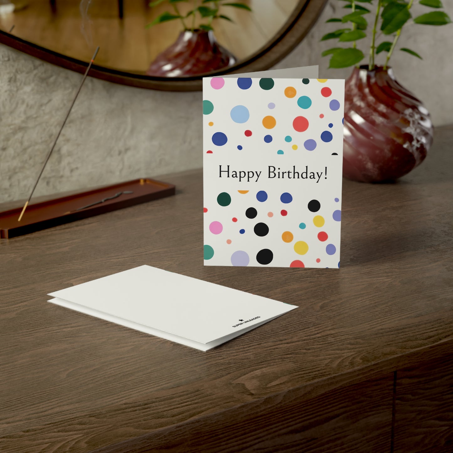 Happy Birthday Polka Dots — Blank Cards (Set of 10)