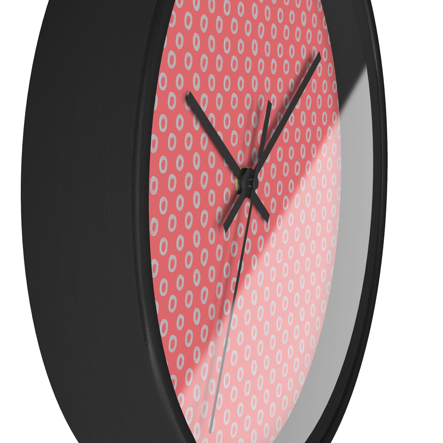 Pink Retro Polka Dot Wall Clock
