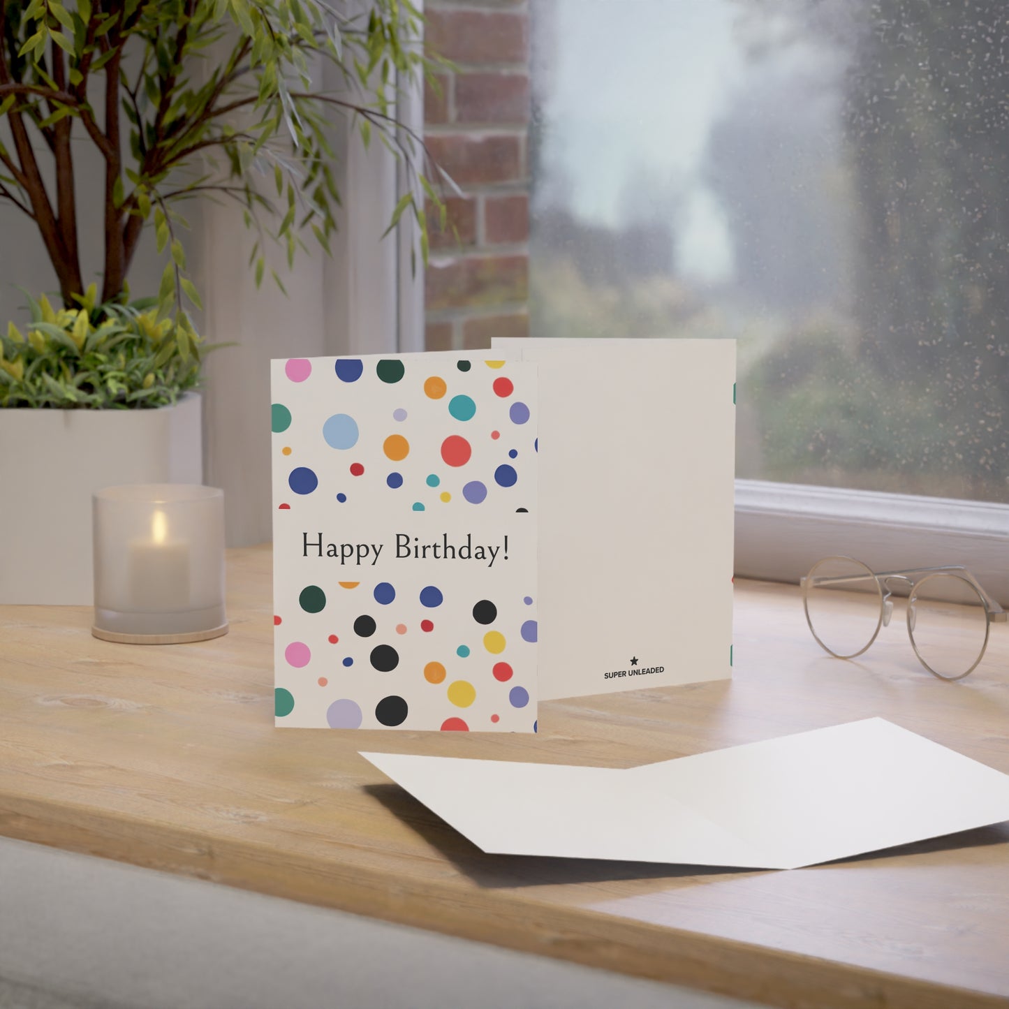 Happy Birthday Polka Dots — Blank Cards (Set of 10)