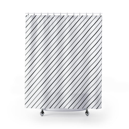 Diagonal Stripes Shower Curtains