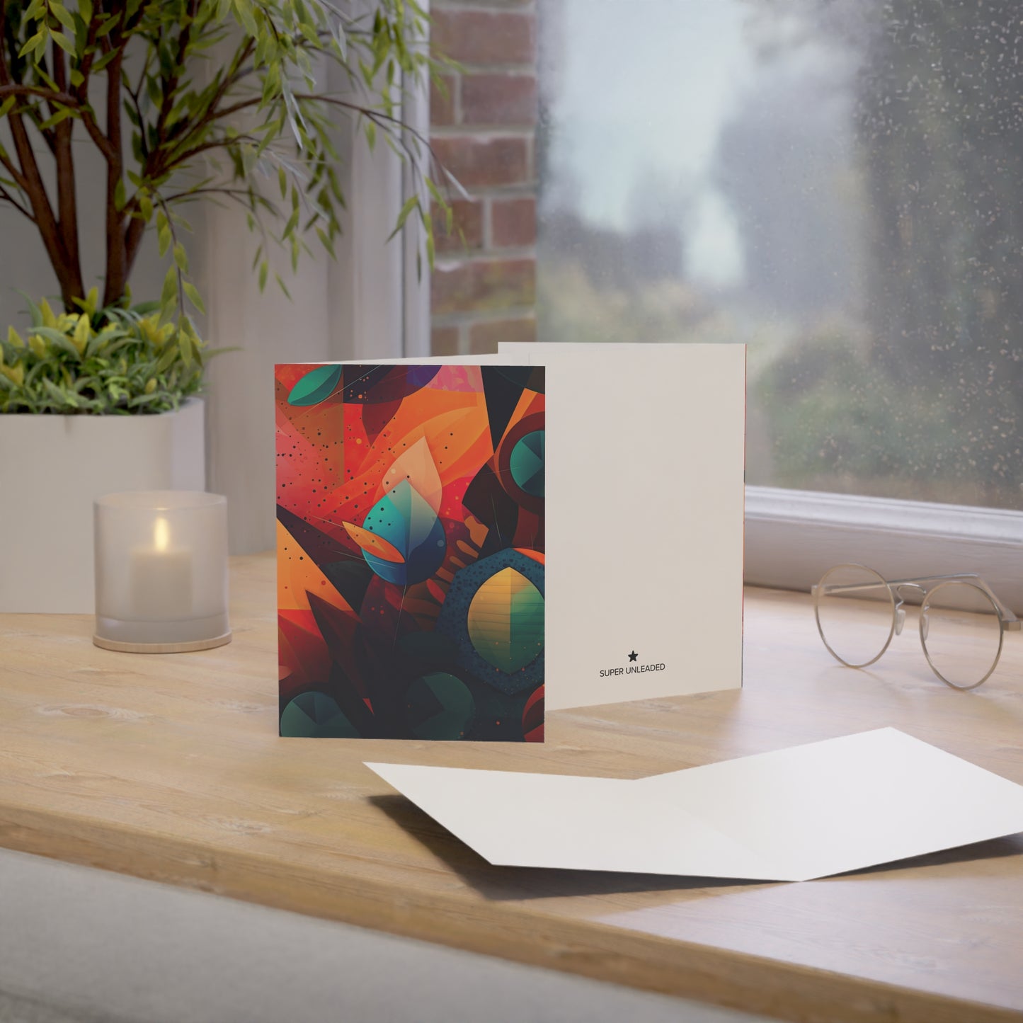 Abstract Leaves — Blank Cards (Set of 10)