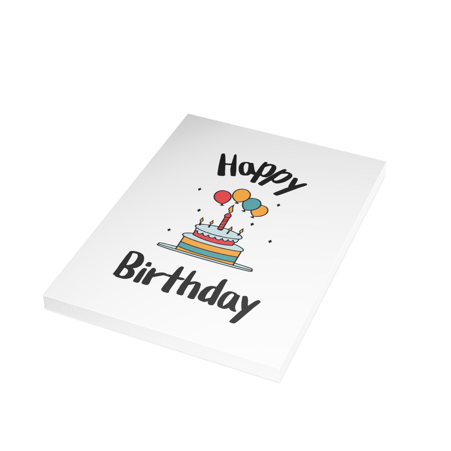 Happy Birthday Cake — Blank Cards (Set of 10)