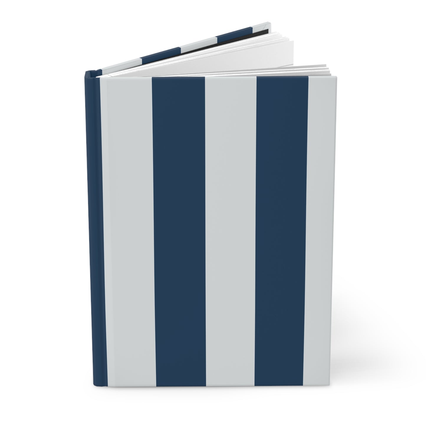 Navy Striped Lined Journal Notebook, Hardcover Journal for Work, School, Travel, 150 Pages, 5.75”x8”
