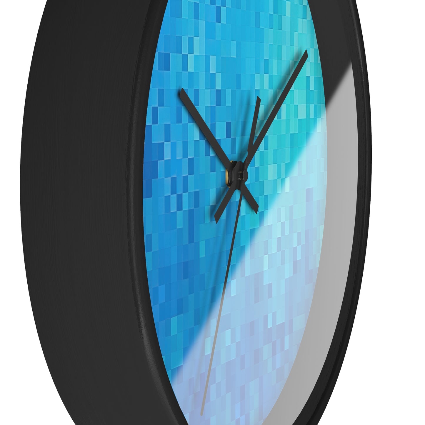 Abstract Blue Pixels Wall Clock