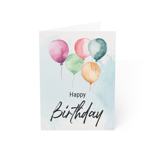 Happy Birthday Watercolor Splash — Blank Cards (Set of 10)