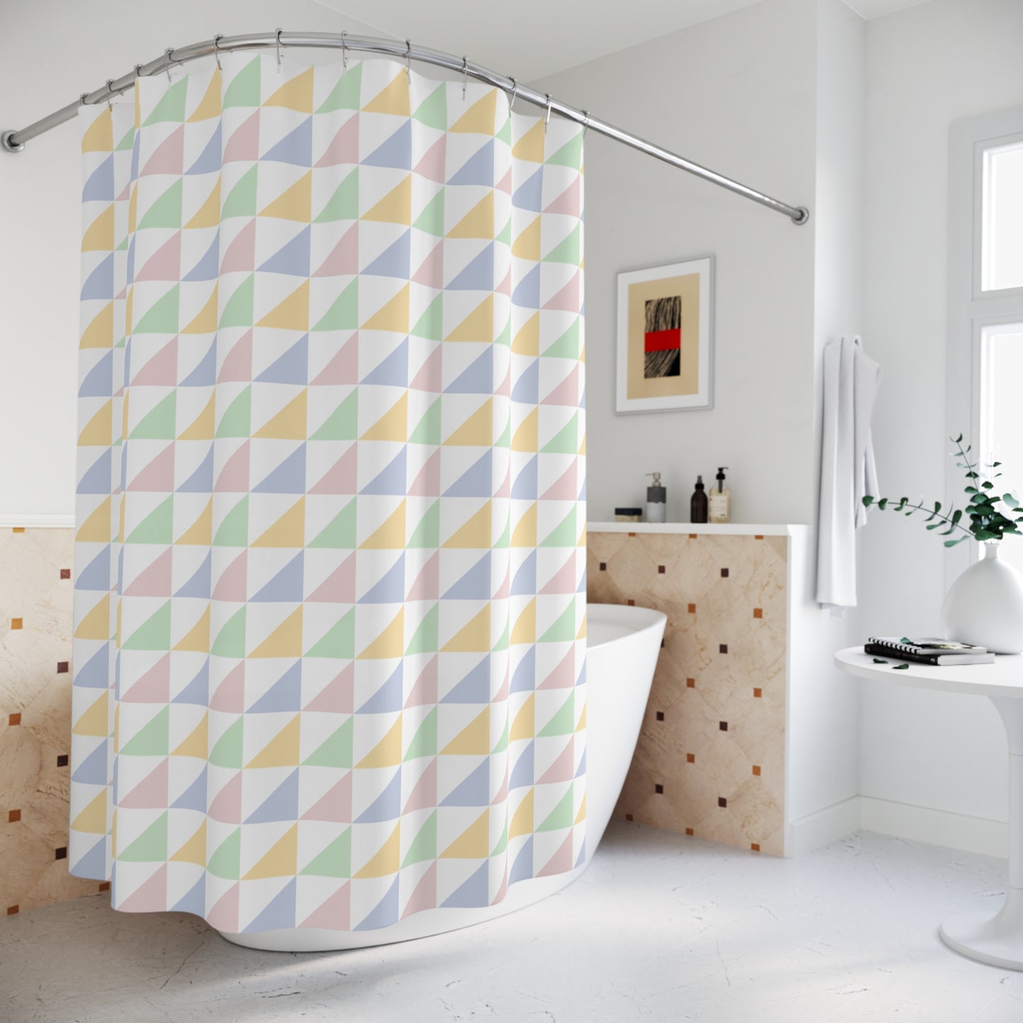 Colorful Triangles Shower Curtain