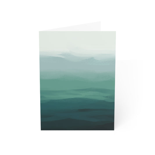 Calm Green Waves — Blank Cards (Set of 10)