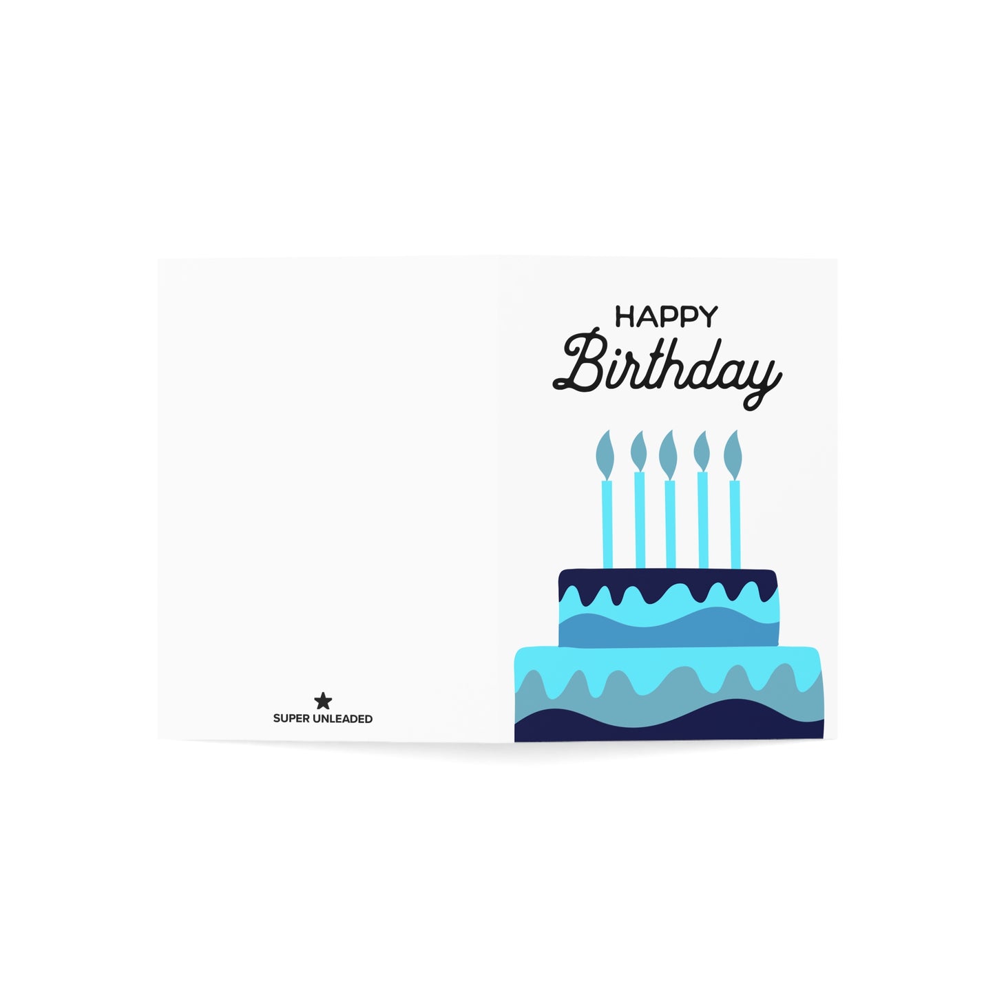 Big Blue Cake Birthday Card — Blank Cards (Set of 10)