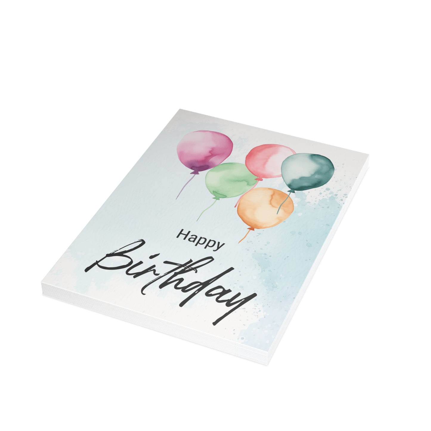 Happy Birthday Watercolor Splash — Blank Cards (Set of 10)