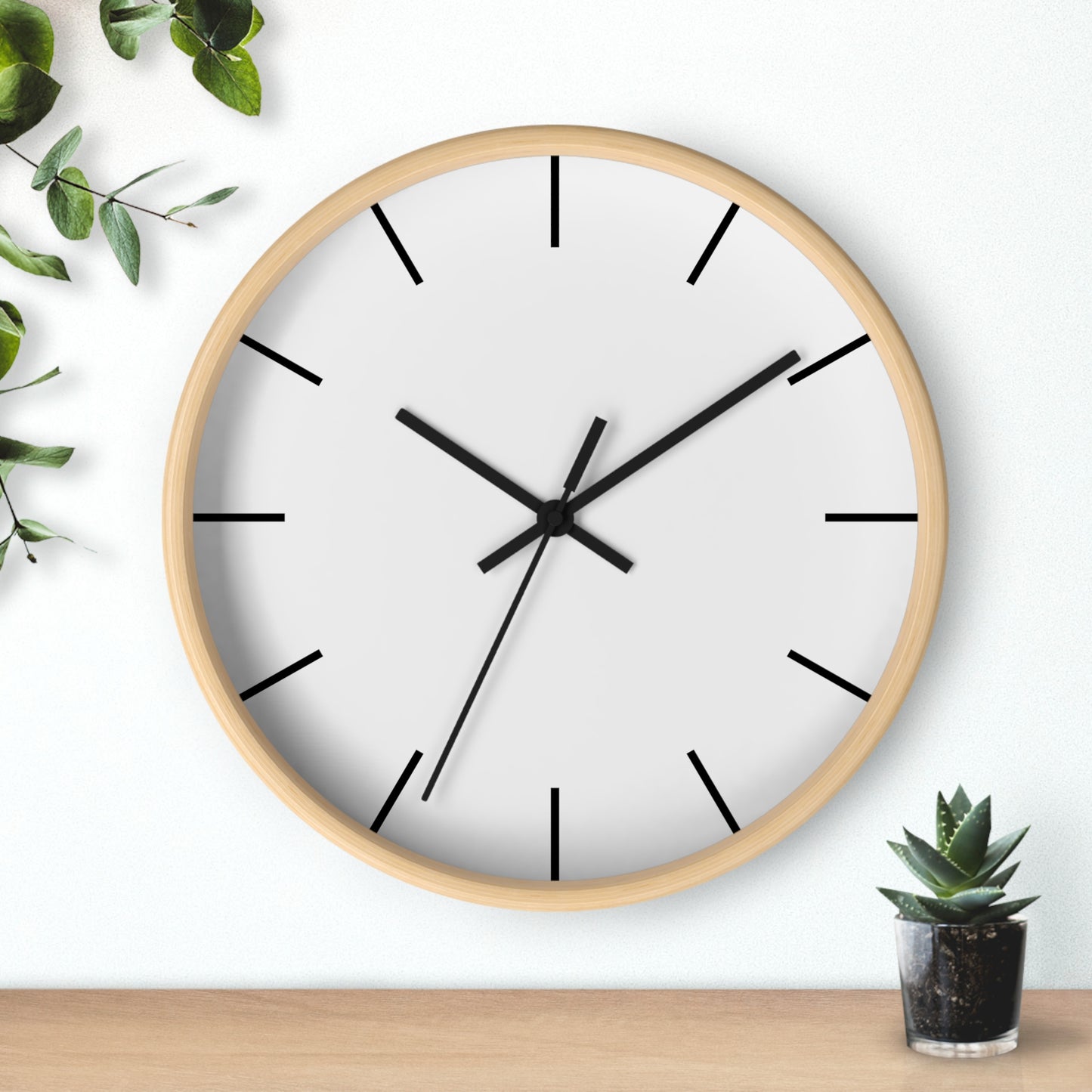 Off-White w Black Lines Wall Clock