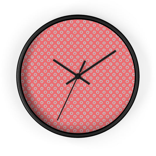 Pink Retro Polka Dot Wall Clock