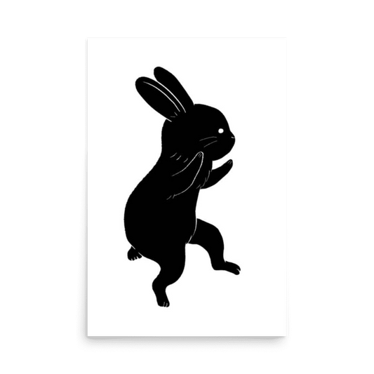 Black & White Rabbit Poster