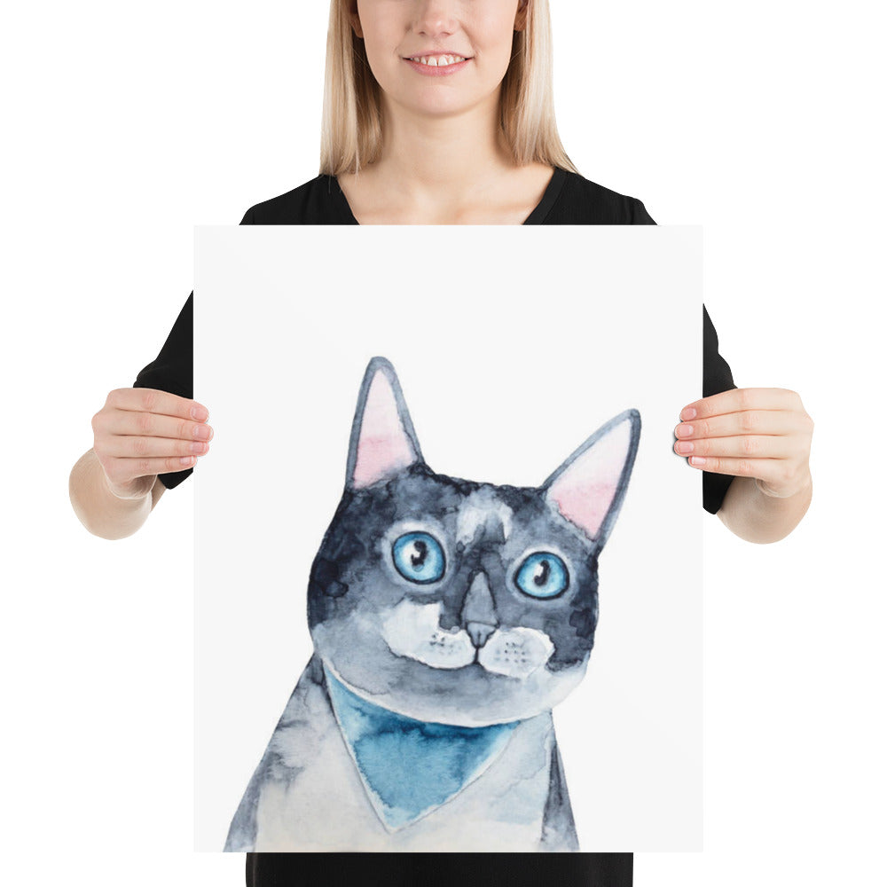 Watercolor Kitty Poster