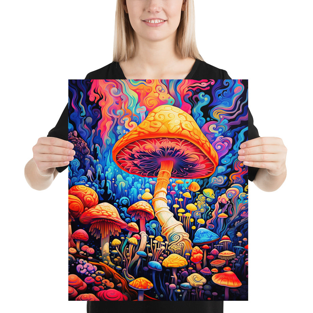 Colorful Mushroom Poster