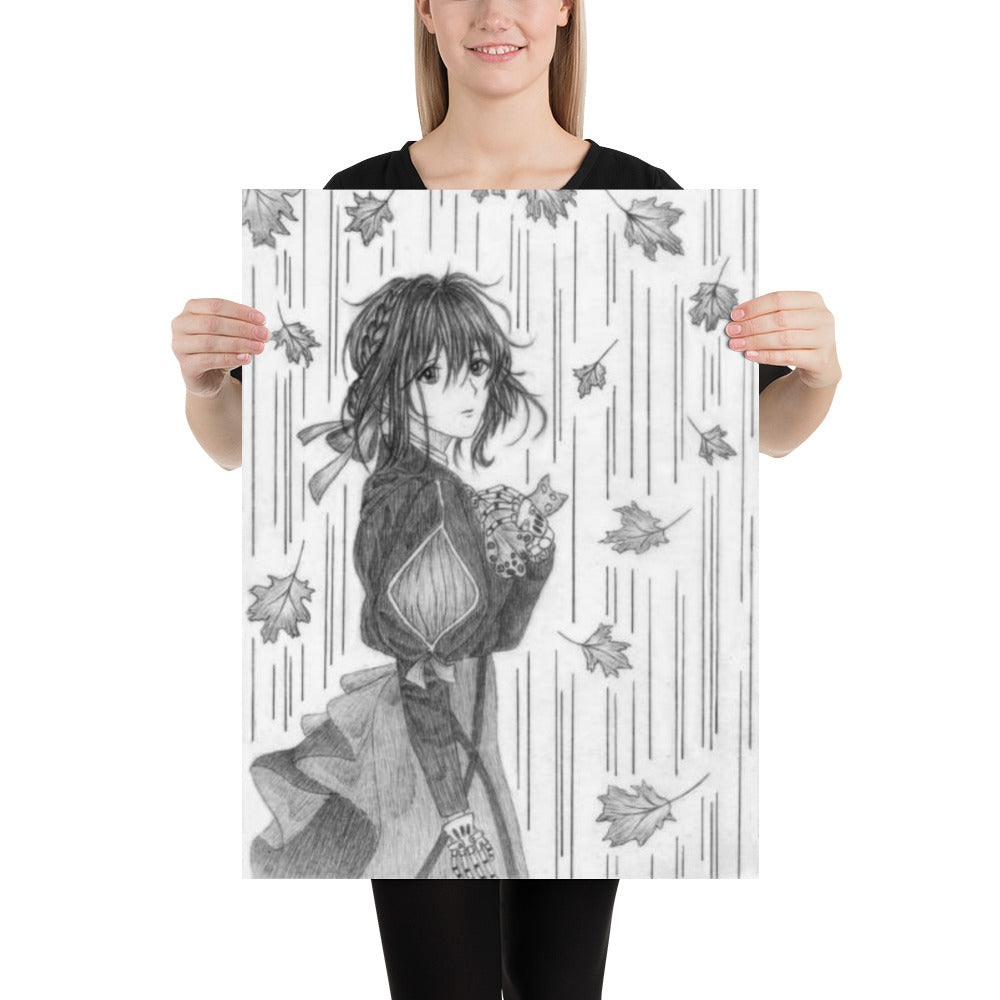 Girl In Autumn Poster