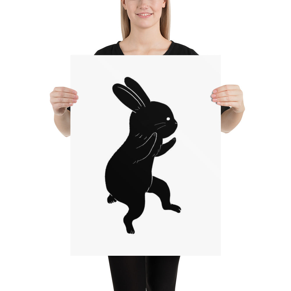 Black & White Rabbit Poster