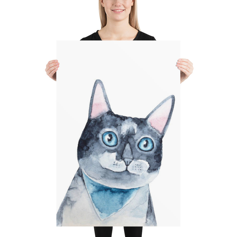 Watercolor Kitty Poster