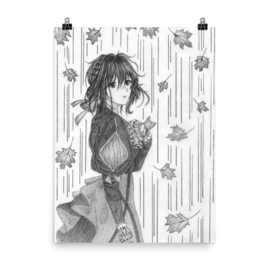 Girl In Autumn Poster