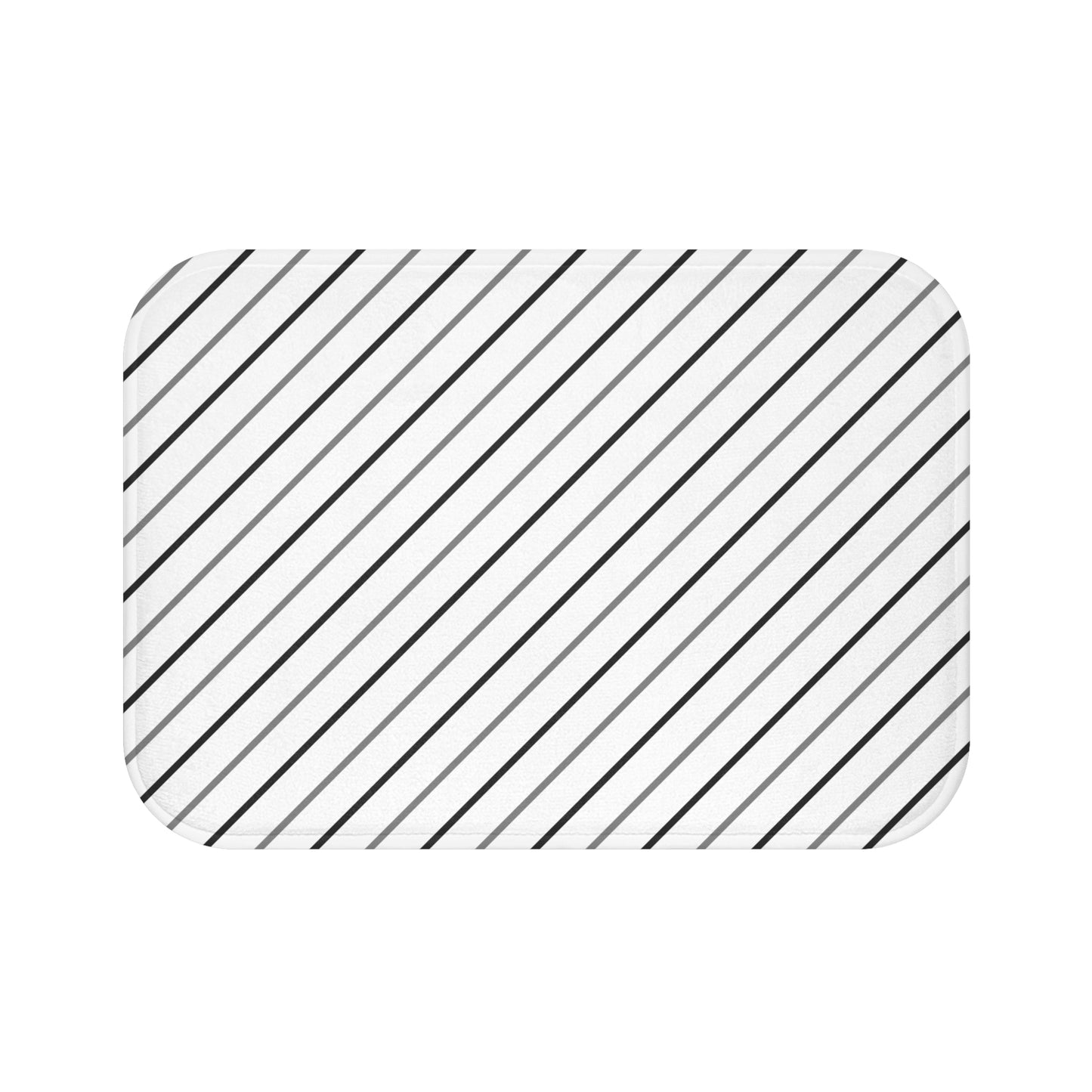 Black & Gray Diagonal Stripes Bath Mat