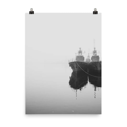 2 Ships in Calm Harbor Photo Print