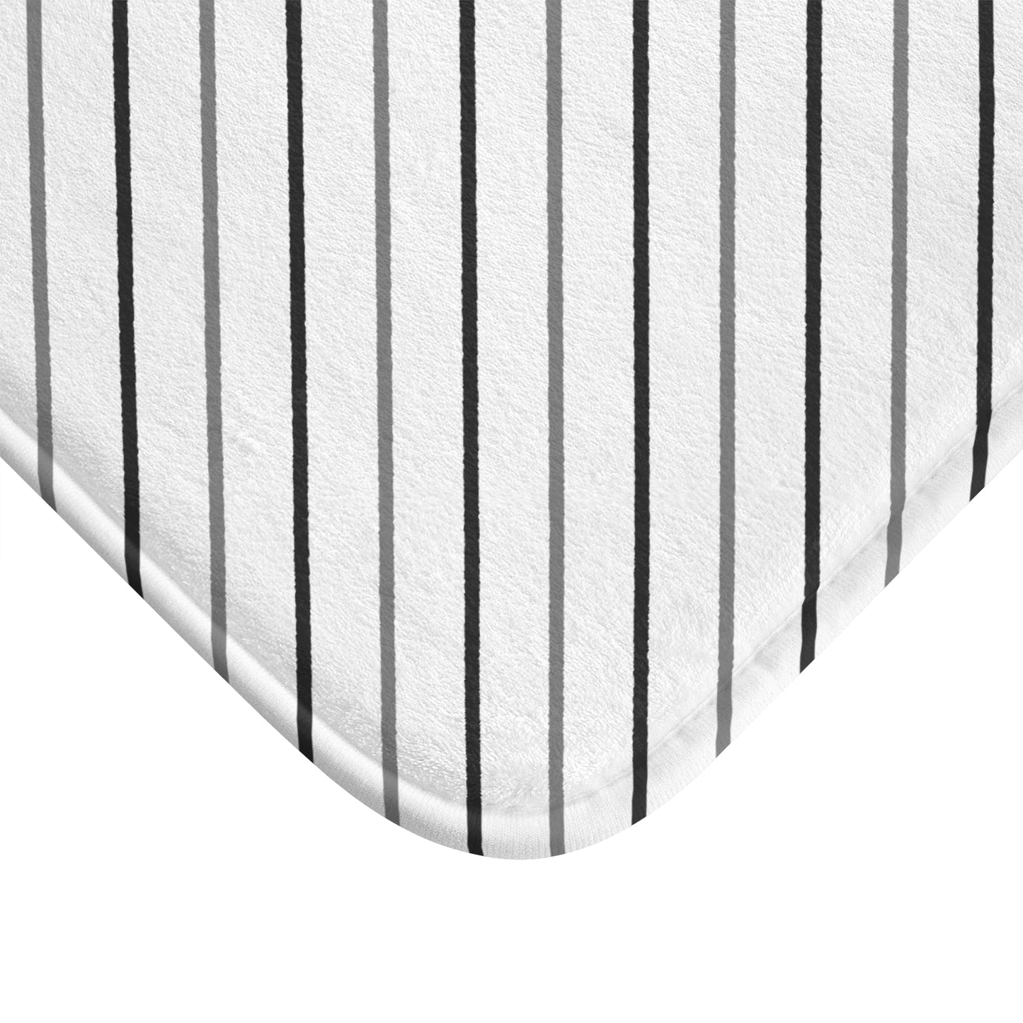 Black & Gray Diagonal Stripes Bath Mat