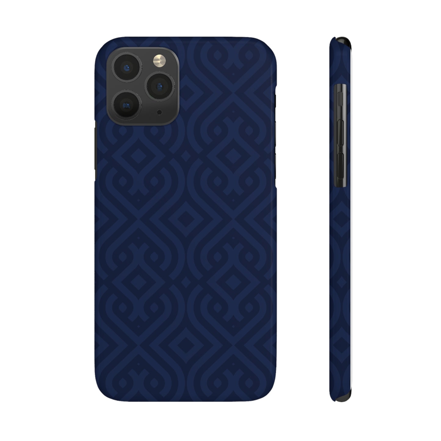Dark Blue Pattern Slim iPhone Cases