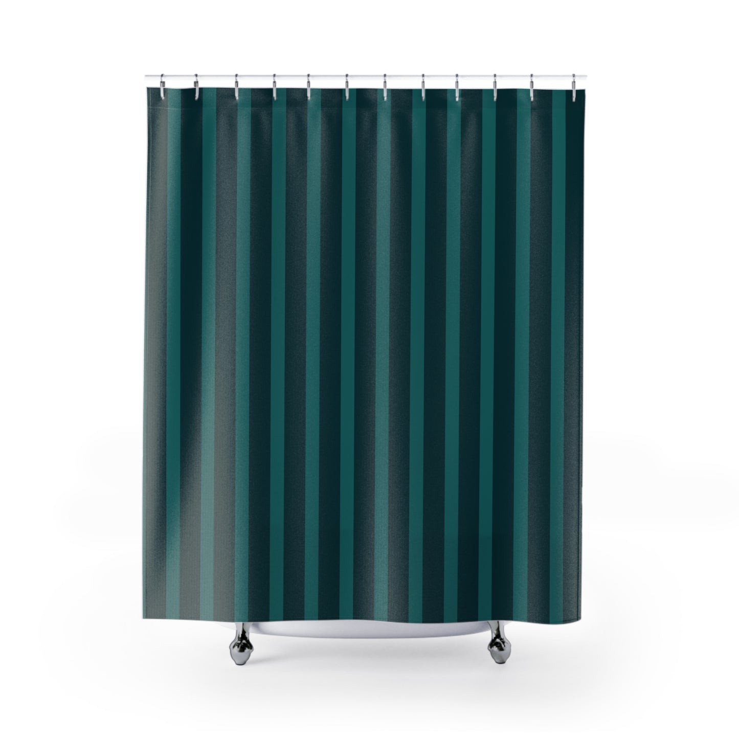 Green Stripe Shower Curtain
