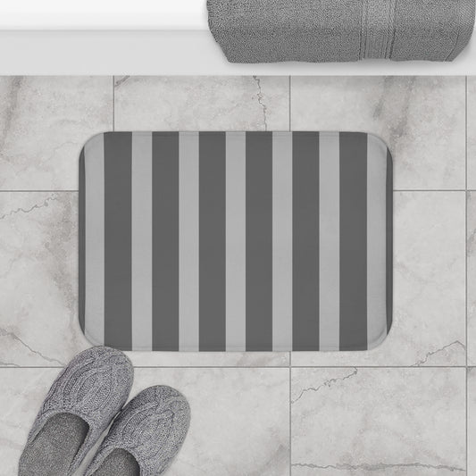 Gray Stripes Bath Mat