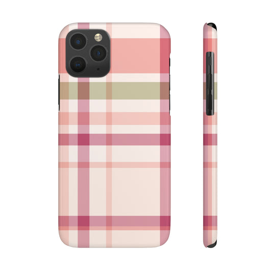 Pink Plaid Slim iPhone Cases