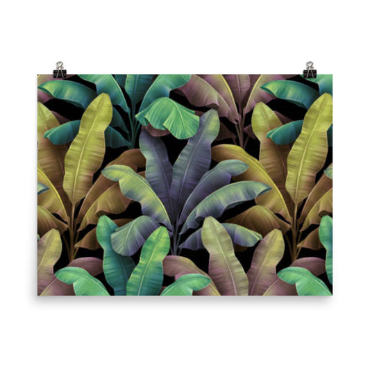 Colorful Banana Trees & Leaves Illustration