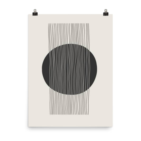 Wavy Gray Lines Over Circle