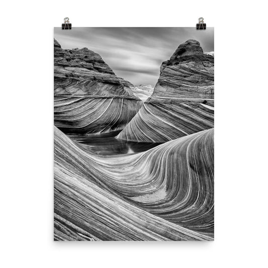 Black and White Mountain Wave Photo Print