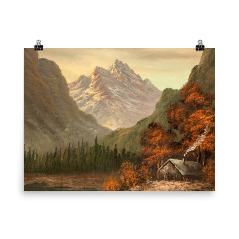 Cabin By The Lake Painting