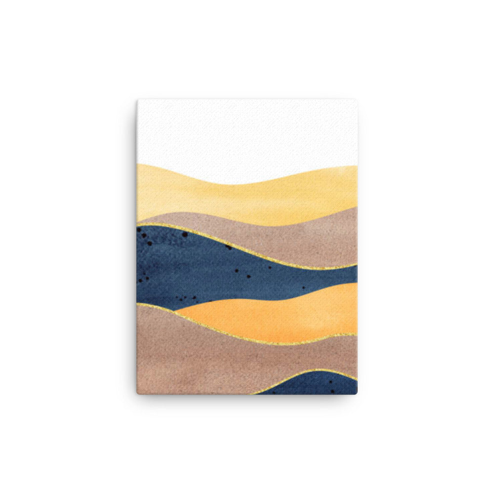 Wavy Mountain Silhouettes Canvas Print