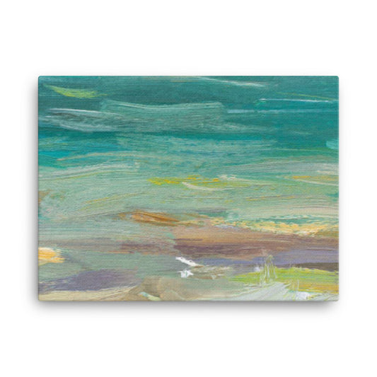 Abstract Turquoise Seascape Canvas Print