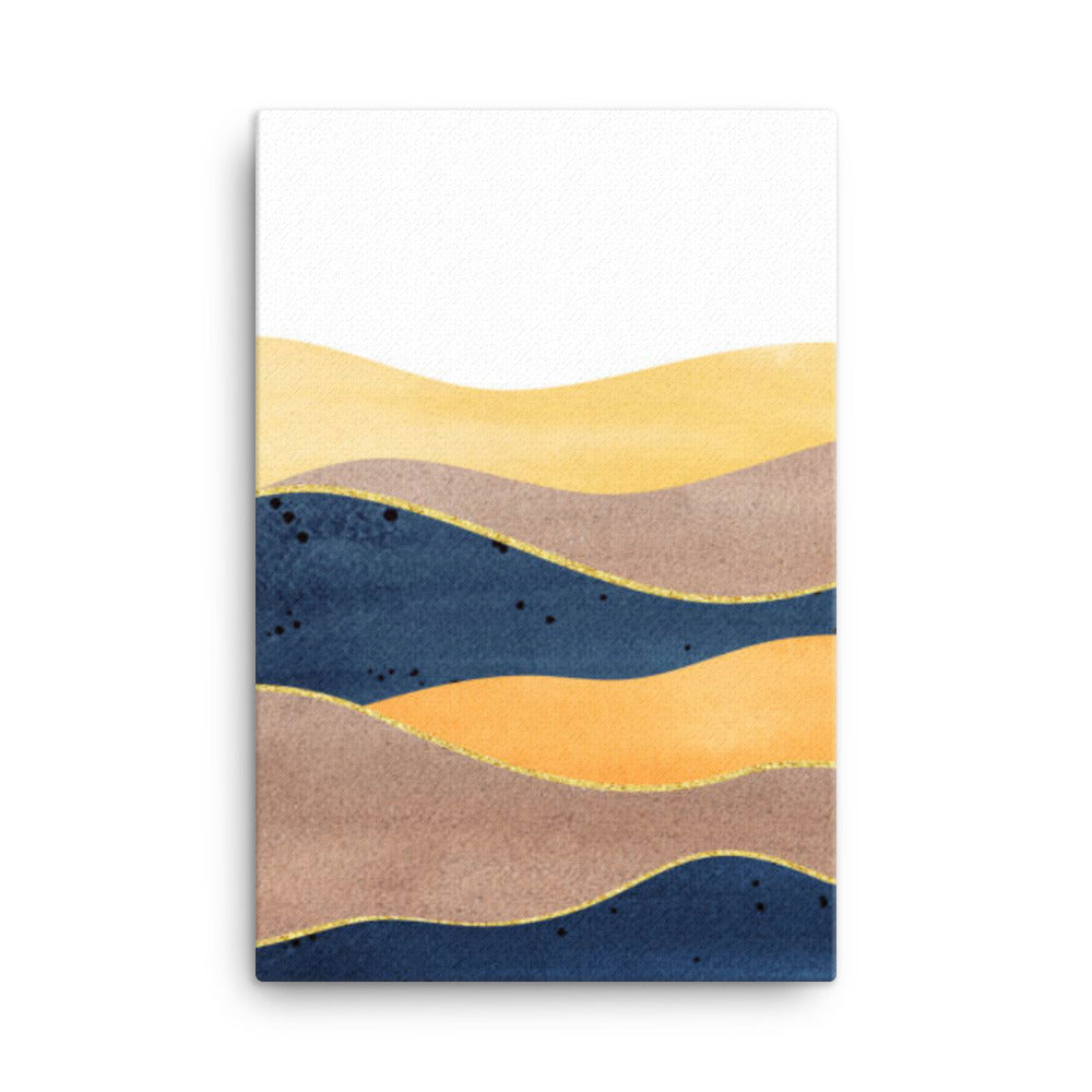 Wavy Mountain Silhouettes Canvas Print