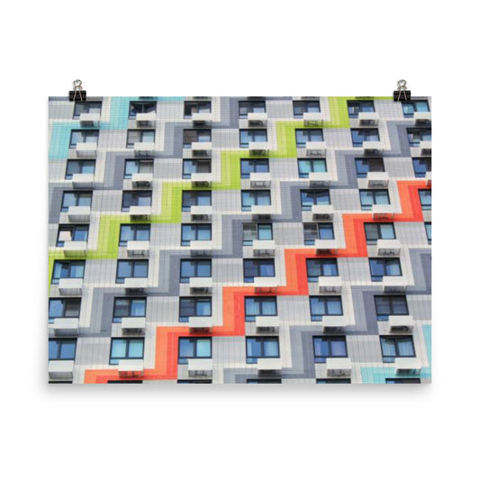 Modern Apartment Complex Facade Poster