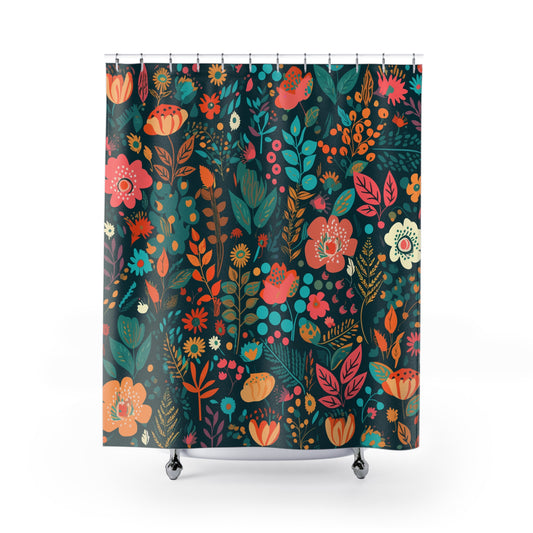 Colorful Flowers Shower Curtain